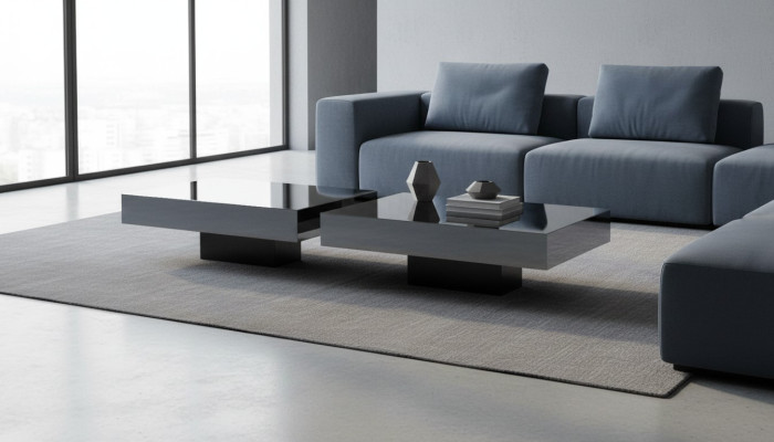 Tavolini da divano Tavolo di lusso Tavoli in vetro Consolle Mobili di design Set 2x nuovo