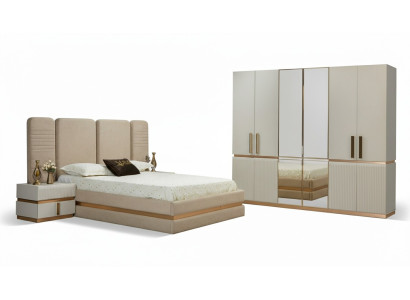Tavolo per il trucco beige moderno con specchio Altezza 180 cm lussuoso Mobili nuovi.