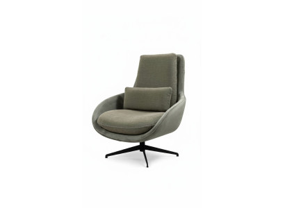 Elegante poltrona di design per soggiorno, nuovo mobilio di lusso, colore verde.