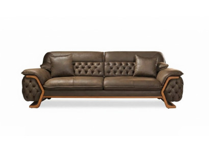 Divano Chesterfield 3 posti regolabile per il soggiorno con imbottitura e design sofisticato.