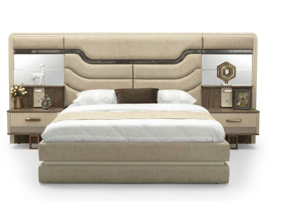 Mobili Letti Letto di lusso 2x Comodini 3 pezzi Set camera da letto Design