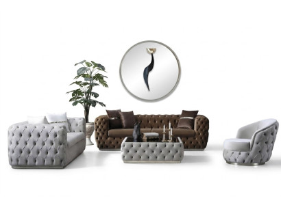 Set di divani di lusso 3+3+1 posti con design moderno e imbottitura.
