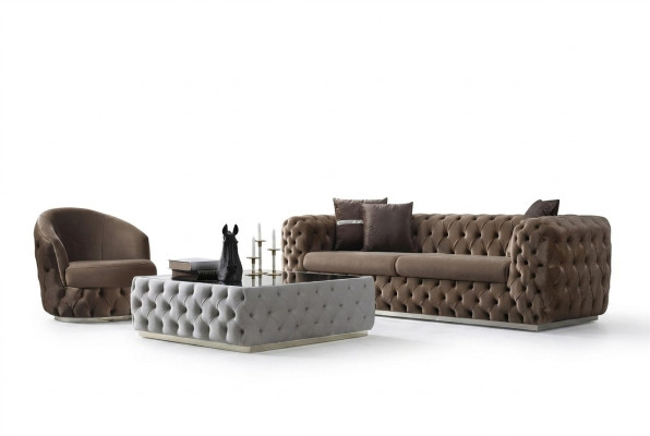 Soggiorno di design 3 + 1 posti mobili di lusso e moderni set 2 pezzi