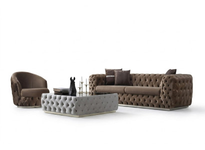 Soggiorno di design 3 + 1 posti mobili di lusso e moderni set 2 pezzi