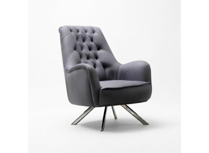 Poltrona Design Divano Sofa Relax Tessuto Imbottito Sedile Lusso Grigio Nuovo