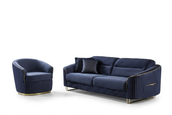 Set di divani 3+1 posti in stile moderno, design nuovo 2 pezzi in tessuto.
