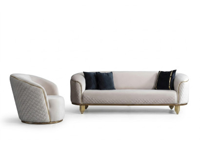Sofà 2 pezzi salotto divano 3 posti poltrona design moderno sofa