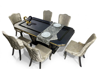 Set da pranzo Ess Gruppo tavolo 7 pezzi Set completo Tavolo da pranzo 6 sedie Set
