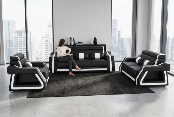 Set di divani 3+2+1 posti design divano imbottito moderno divano.