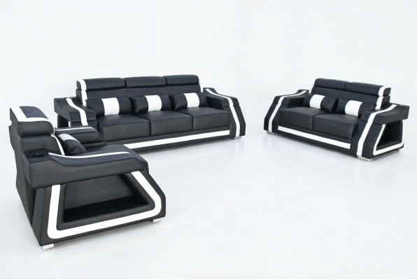 Set di divani 3+2+1 posti design divano imbottito moderno divano.