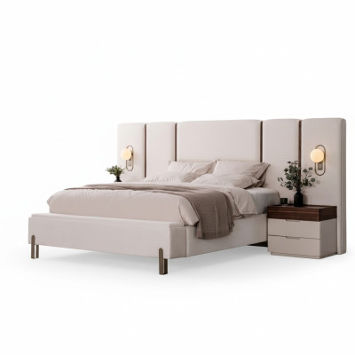 Set di mobili per camera da letto completo e lussuoso con letto, panca e 2 comodini 3 pezzi