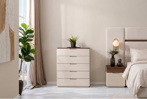 Comò moderno elegante in legno beige