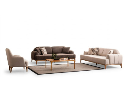 Moderno set di divani color beige 3+3+1 posti per il soggiorno, set di mobili di lusso.