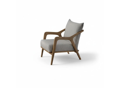 Poltrona design moderno per il soggiorno, colore grigio chiaro, stile lussuoso.