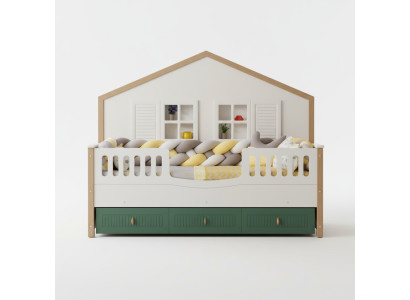 Cornice del letto per bambini 200 cm Letto Camera dei bambini Strutture del letto Legno chiaro