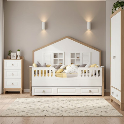 Cornice letto per la camera dei bambini perfetta Mobili per la camera dei bambini Legno chiaro Novità