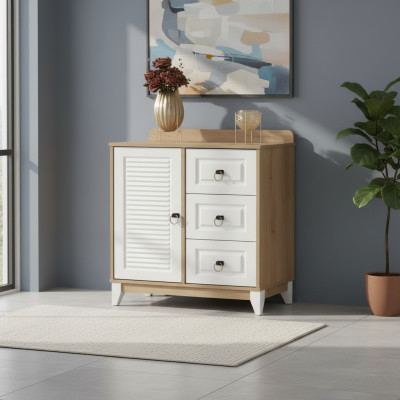 Comò per bambini perfetto 94 cm, lussuoso mobile per la cameretta, legno chiaro.