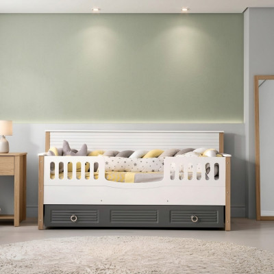 Telaio letto perfetto Letto per bambini in legno Cornici letto per bambini in grigio.