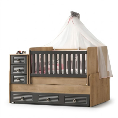 Letto per bambini elegante in legno di lusso colore grigio Mobili esclusivi nuovi