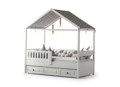 Letto per bambini Letto in legno Letto funzionale Letto estraibile 200 Legno Bianco Nuovo
