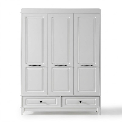 Armadio bianco in legno, design armadio per cameretta bambini, armadi per abiti.