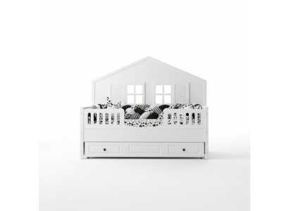 Letto per bambini Letto di legno Letto funzionale Estraibile Bianco Legno Letto 90 x 200