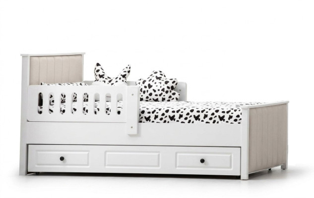 Lettino per bambini Letto in legno Letto funzionale Letto estraibile 200 Legno Bianco
