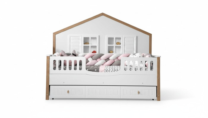 Struttura del letto Lettino Letto Camera dei bambini Mobili per la camera dei bambini Legno bianco