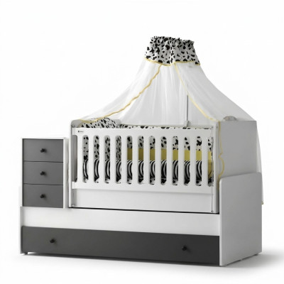 Letto per bambini moderno Letto in legno Letto funzionale Letto estraibile 200 Legno Bianco