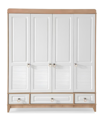 Lussuoso set per la camera dei bambini composto da letto, armadio, cassettiera, tavolo, 4 pezzi.
