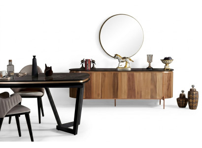 Set da sala da pranzo elegante composto da credenza e specchio Novità 2 pezzi.