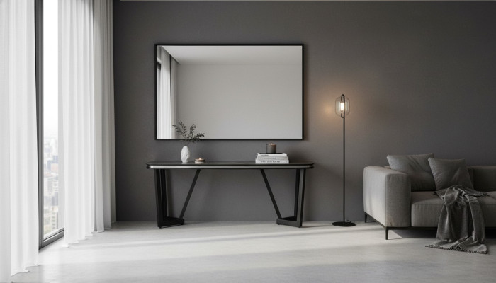 Tavolo da pranzo moderno in legno per sala da pranzo, tavoli neri di design.