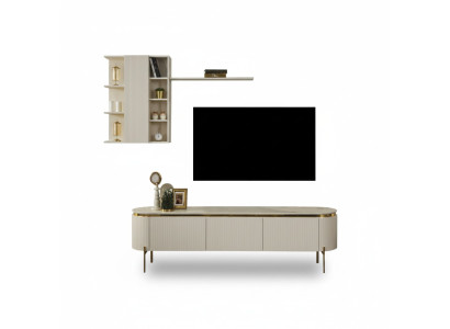 2 pezzi Set soggiorno Composto da mobile TV a basso+Wandschrank con mensola nuovo