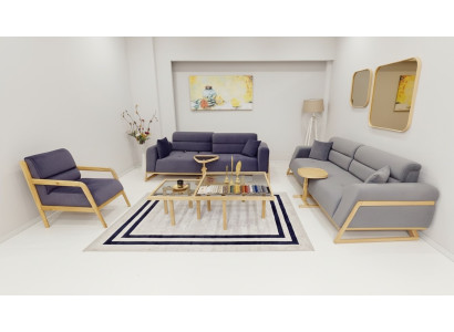 Blau-Grigio set di sedili, divani moderni, divano a 3 posti, poltrona di lusso.