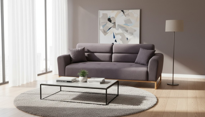 Marrone imbottitura divano da 3 posti design esclusivo soggiorno - divano a 3 posti.