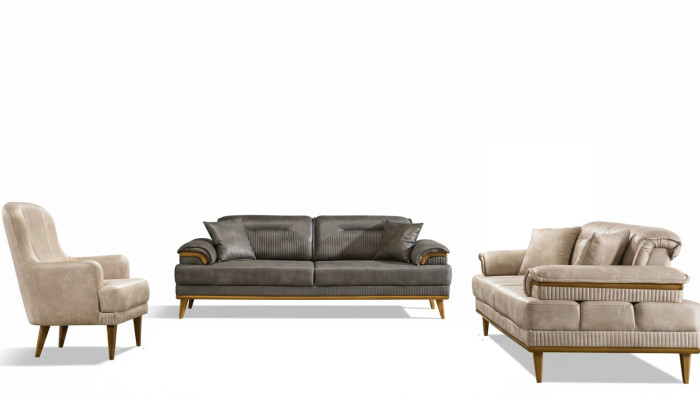 Set di divani da soggiorno di design in stile lussuoso, composto da 3 posti, 3 posti e 1 posto - Set di 3 pezzi.