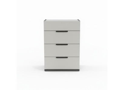 Mobile camera da letto in legno di design grigio-bianco con cassettiera di lusso 4 cassetti