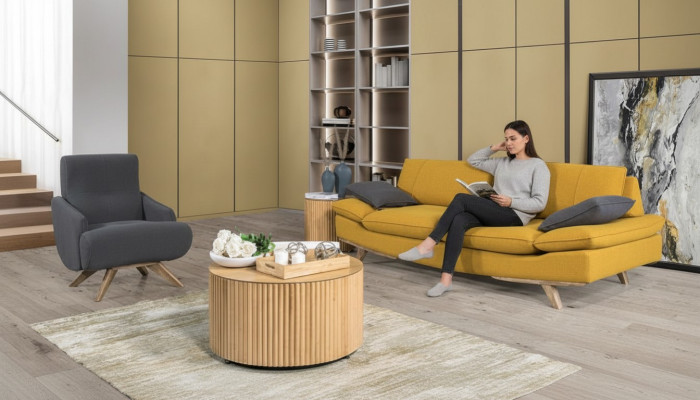 Elegante set da salotto design divano a 3 posti di lusso con poltrona 2 pezzi