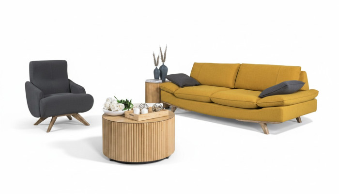 Elegante set da salotto design divano a 3 posti di lusso con poltrona 2 pezzi