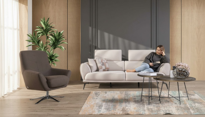 Divano soggiorno marrone divano design poltrona relax di lusso 2 pezzi set.  Divano soggiorno marrone design divano poltrona relax di lusso set da 2 pezzi.