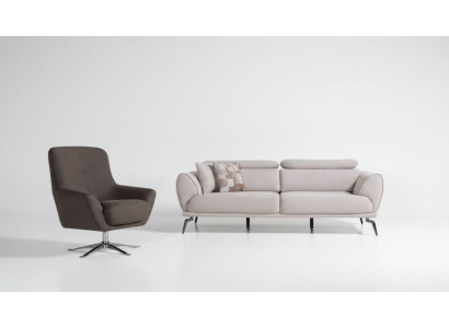 Divano soggiorno marrone divano design poltrona relax di lusso 2 pezzi set.  Divano soggiorno marrone design divano poltrona relax di lusso set da 2 pezzi.
