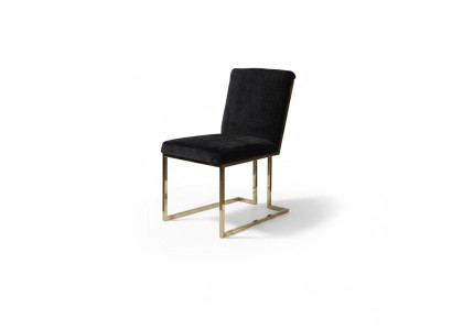 Sedia in acciaio inossidabile nero, sedia in metallo per sala da pranzo, sedie imbottite da designer.