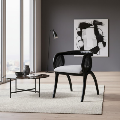 Grigio-nero sedia da designer lussuosa poltrona da pranzo individuali