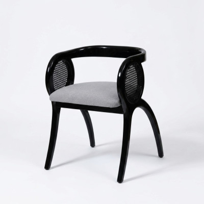 Grigio-nero sedia da designer lussuosa poltrona da pranzo individuali