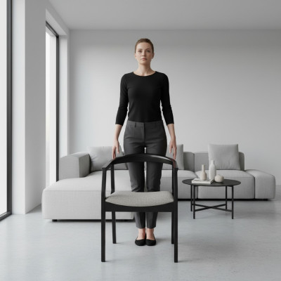 Sedia da pranzo nera beige Sedie da pranzo Sedie da designer con schienale