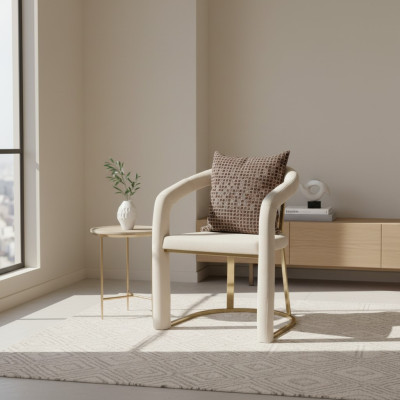 Sedia design beige con cornice in legno di lusso Sedie in legno per sala da pranzo di design  Sedia design beige con cornice in legno di lusso Sedie in legno per sala da pranzo di design