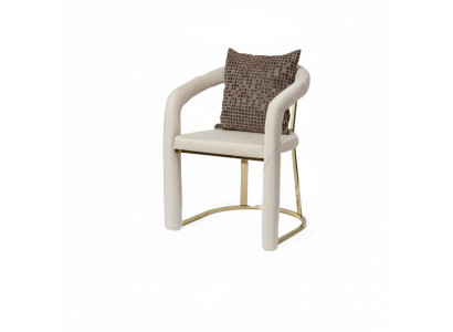 Sedia design beige con cornice in legno di lusso Sedie in legno per sala da pranzo di design  Sedia design beige con cornice in legno di lusso Sedie in legno per sala da pranzo di design