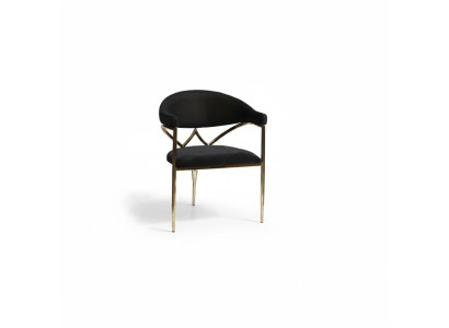 Sedia in acciaio inossidabile nero con telaio in legno, sedie da pranzo moderne singole.