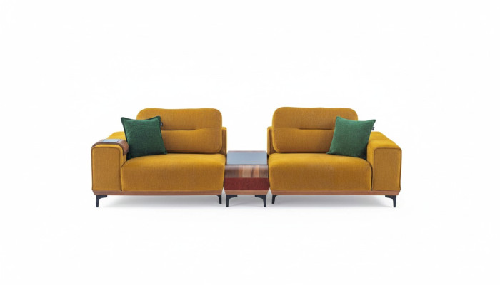 Divano giallo a tre posti, divano a 3 posti, divano di lusso per il soggiorno, divani da designer.