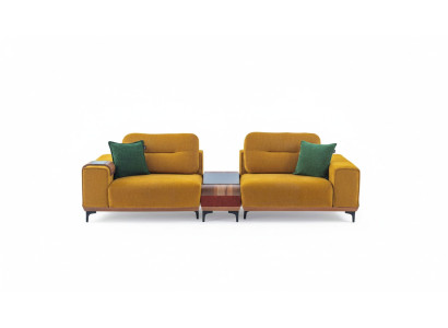 Divano giallo a tre posti, divano a 3 posti, divano di lusso per il soggiorno, divani da designer.